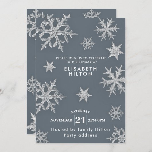 Moderne Winter wonderland sneeuwvlokken jurk zoet Kaart (Voorkant / Achterkant)