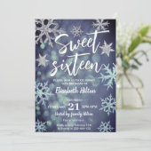 Moderne Winter wonderland sneeuwvlokken zoet 16 Kaart (Staand voorkant)