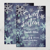 Moderne Winter wonderland sneeuwvlokken zoet 16 Kaart (Voorkant / Achterkant)