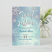 Moderne Winter wonderland sneeuwvlokken zoet 16 Kaart (Staand voorkant)