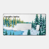 Moderne Winter Yellowstone Schildering Bureaumat (Keyboard & Muis)