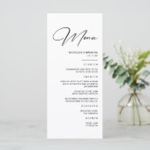 Moderne winter zwart-wit bruiloft menu (Staand voorkant)