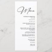 Moderne winter zwart-wit bruiloft menu (Voorkant)