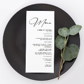 Moderne winter zwart-wit bruiloft menu