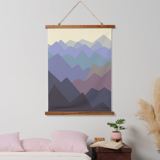 Moderne winterbergen hangend wandkleed (Slaapkamer)