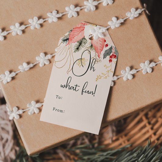 Moderne winterbloemen Oh wat leuk om van en naar t Cadeaulabel