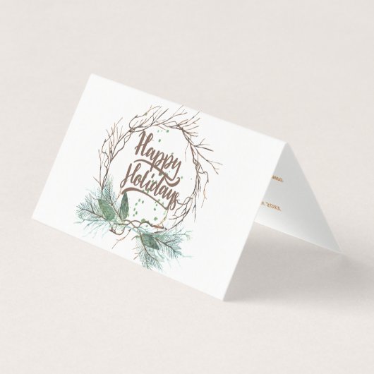 Moderne winterbos gedroogde takken dennen feestdag kaart (Voorkant)