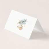 Moderne winterbos gedroogde takken dennen feestdag kaart (Achterkant)
