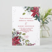 moderne winterbruiloft met floral kaart (Staand voorkant)