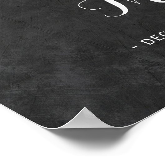 Moderne winterdenkbordbruiloft welkom bord poster (Hoek)