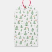 Moderne Winterdennenboom Ster Cadeaulabel (Achterkant)