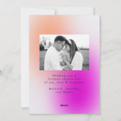 Moderne wintergradiënt Magenta en Sinaasappel 2 Fo Feestdagenkaart (Achterkant)