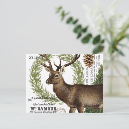 moderne  winterherten briefkaart (Staand voorkant)