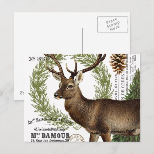 moderne winterherten briefkaart (Voorkant / Achterkant)