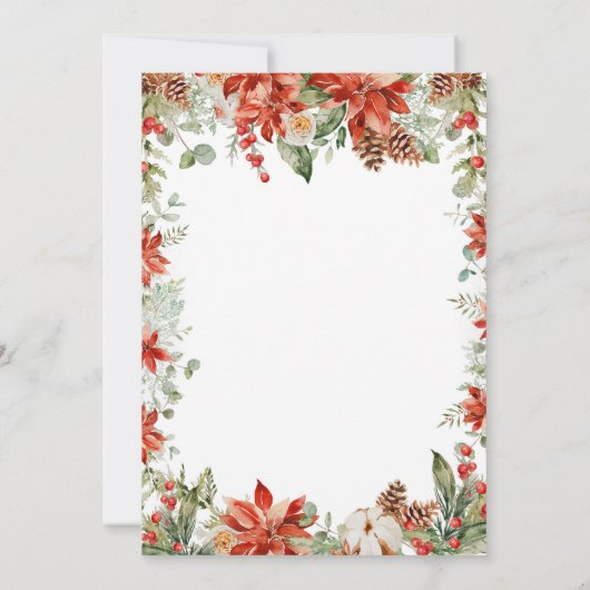 Moderne winterhouten takken Kerstmis Kaart (Achterkant)