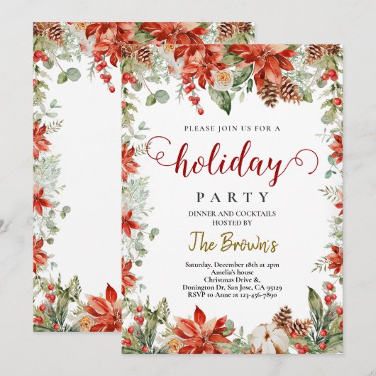 Moderne winterhouten takken Kerstmis Kaart (Voorkant / Achterkant)