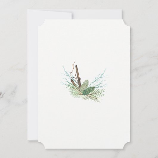 Moderne winterhouten takken kerstopen huis kaart (Achterkant)