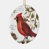 moderne  winterkardinaal keramisch ornament (Rechts)