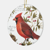 moderne  winterkardinaal keramisch ornament (Links)