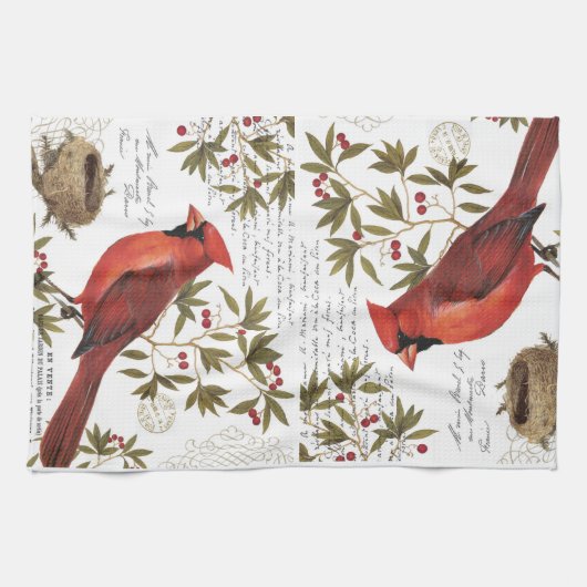 moderne  winterkardinaal theedoek (Horizontaal)
