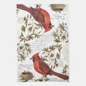 moderne  winterkardinaal theedoek (Verticaal)