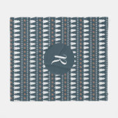 Moderne winterkerstboompatroonmonogram grijs fleece deken (Voorkant (Horizontaal))