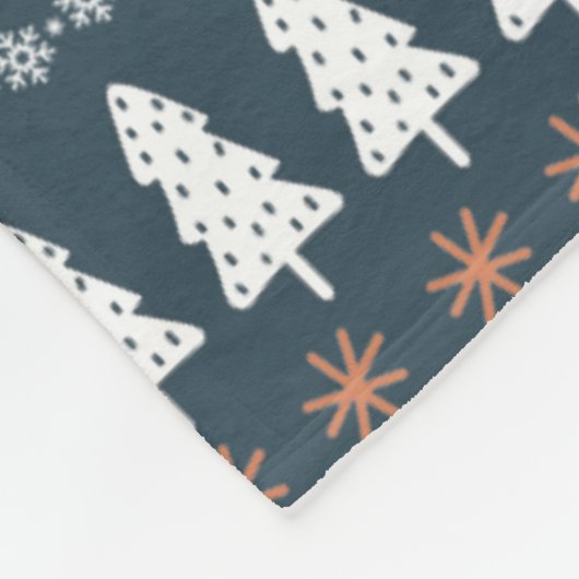 Moderne winterkerstboompatroonmonogram grijs fleece deken (Hoek)