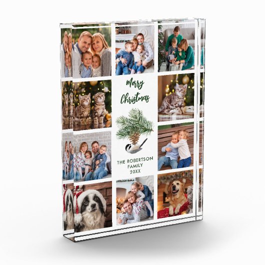 Moderne winterkerstfamilie collage fotoblokken (Links)