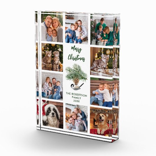 Moderne winterkerstfamilie collage fotoblokken (Rechts)