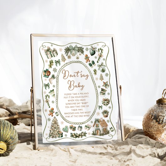 Moderne winterkou buiten zeg geen Baby-spel Poster