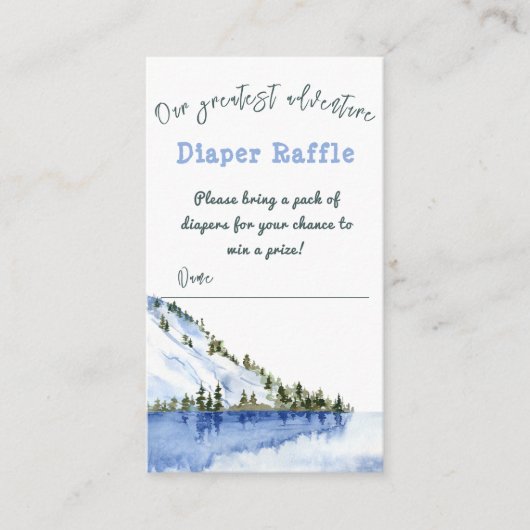 Moderne winterlandschap ons grootste avontuur informatiekaartje (Voorkant)