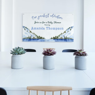 Moderne winterlandschap ons grootste avontuur spandoek