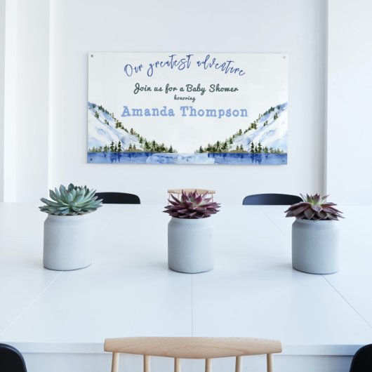 Moderne winterlandschap ons grootste avontuur spandoek