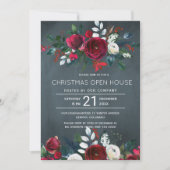 Moderne wintermarinier Red Floral Kerstmis Open Ho Kaart (Voorkant)