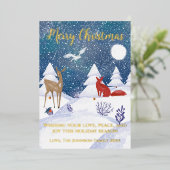 Moderne winternachtelijke zeug folie feestdagenkaart (Staand Voorkant)