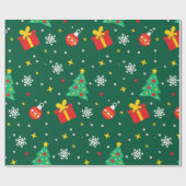 Moderne winterpine groene kerstmis cadeaupapier (Vlak)