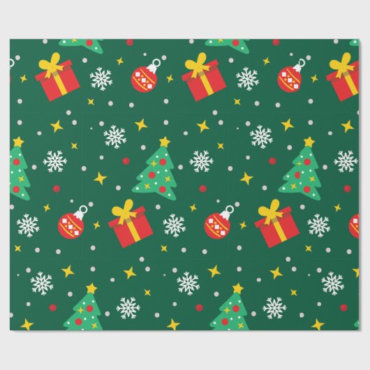 Moderne winterpine groene kerstmis cadeaupapier (Vlak)