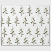 Moderne winterpine groene Waterverf Cadeaupapier (Vlak)