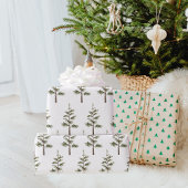 Moderne winterpine groene Waterverf Cadeaupapier