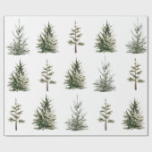 Moderne winterpine groene Waterverf — Wrapping Cadeaupapier (Vlak)