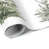 Moderne winterpine groene Waterverf — Wrapping Cadeaupapier (Rol Hoek)