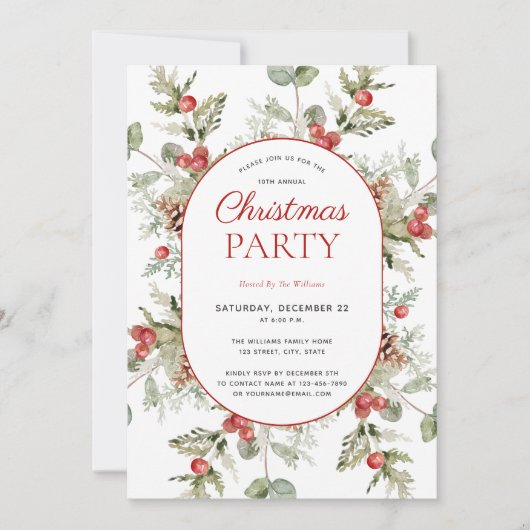 Moderne winterpine kerstfeest kaart (Voorkant)