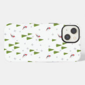 Moderne wintersneeuw ski iPhone hoesje (Achterkant horizontaal)