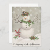 moderne  wintersneeuwman (Voorkant / Achterkant)