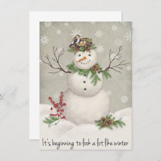 moderne  wintersneeuwman (Voorkant / Achterkant)