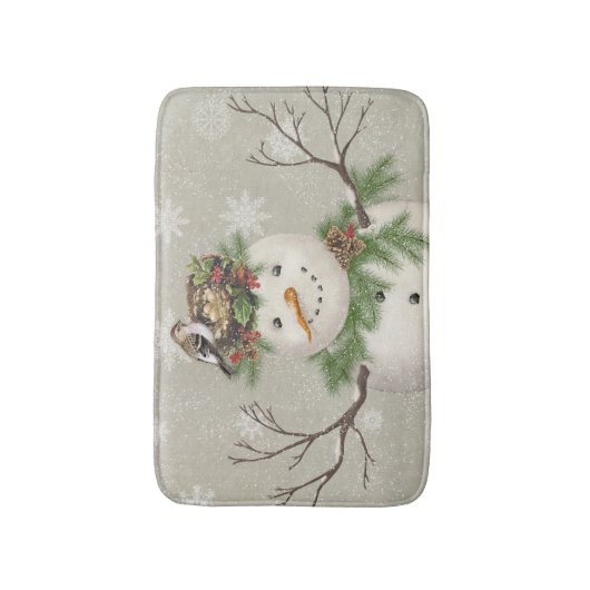 moderne wintersneeuwman badmat (Voorkant Verticaal)