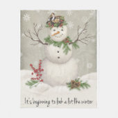 moderne wintersneeuwman fleece deken (Voorkant)
