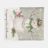 moderne  wintersneeuwman fleece deken (Voorkant (Horizontaal))