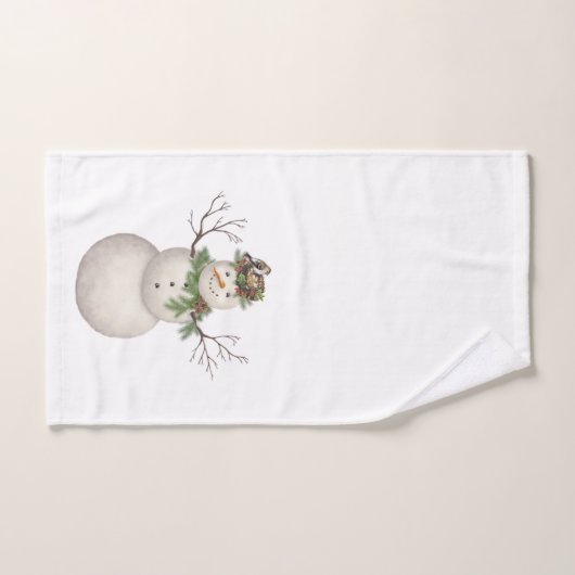 moderne  wintersneeuwman handdoek (Handdoek)