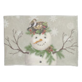 moderne  wintersneeuwman kussensloop (Voorkant-Links)